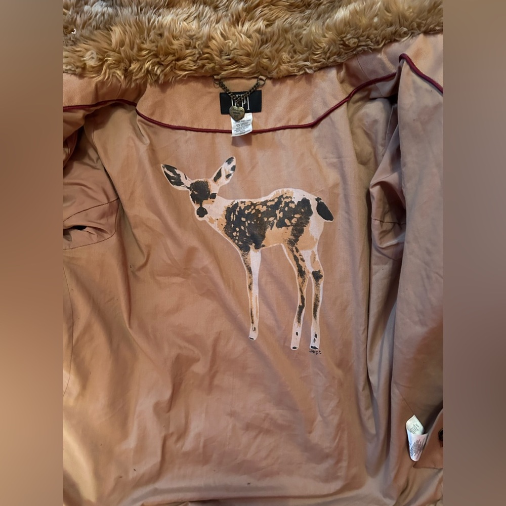 D.E.P.T. Faux fur short tan coat